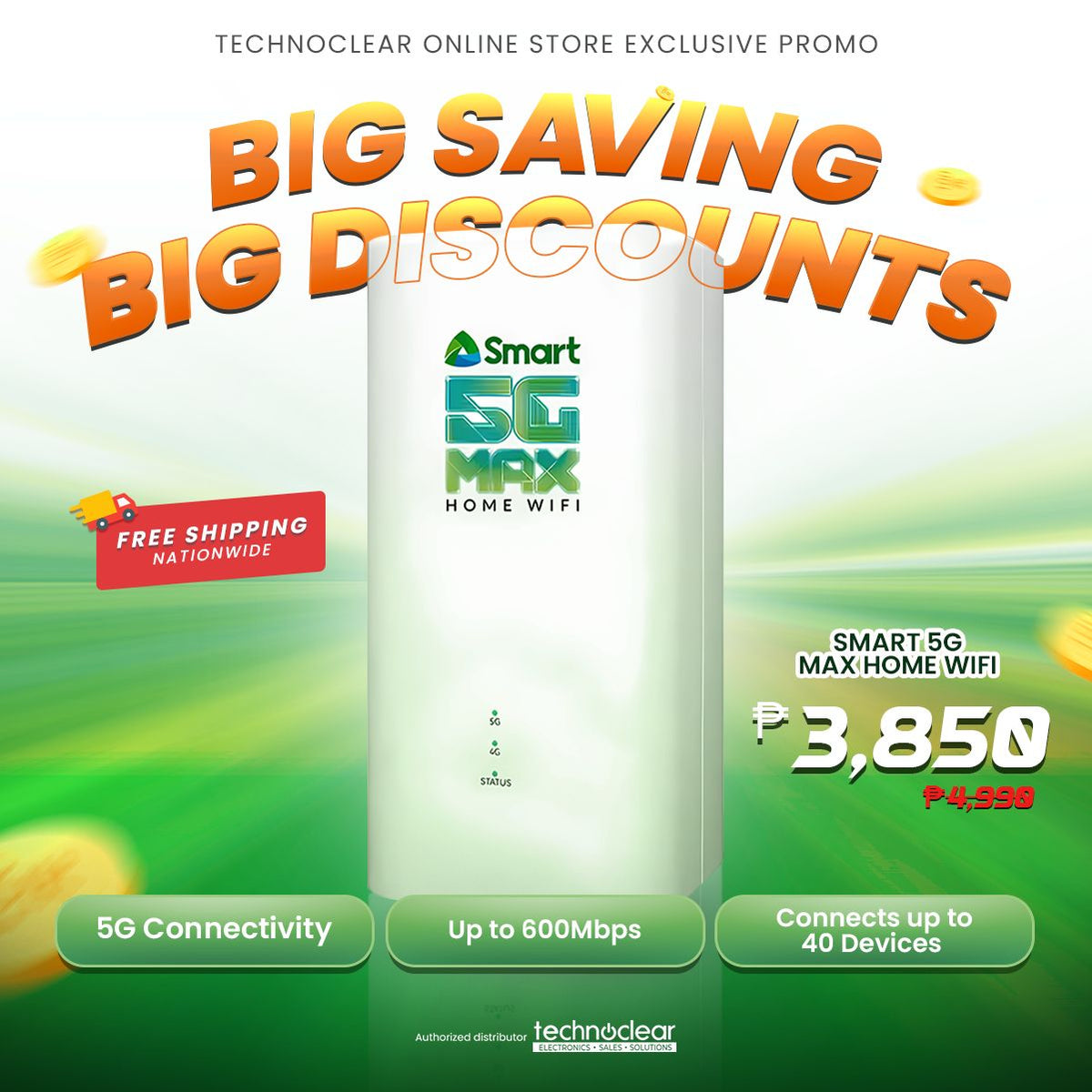 SMART 5G MAX HOME WIFI UP TO 600MBPS