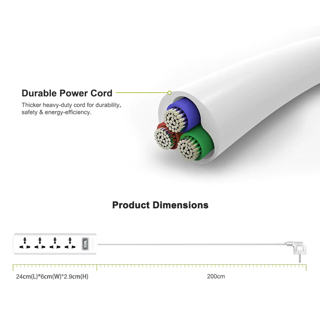 HUNTKEY SZM401-4 4 SOCKETS 1.5M POWER EXTENSION CORD
