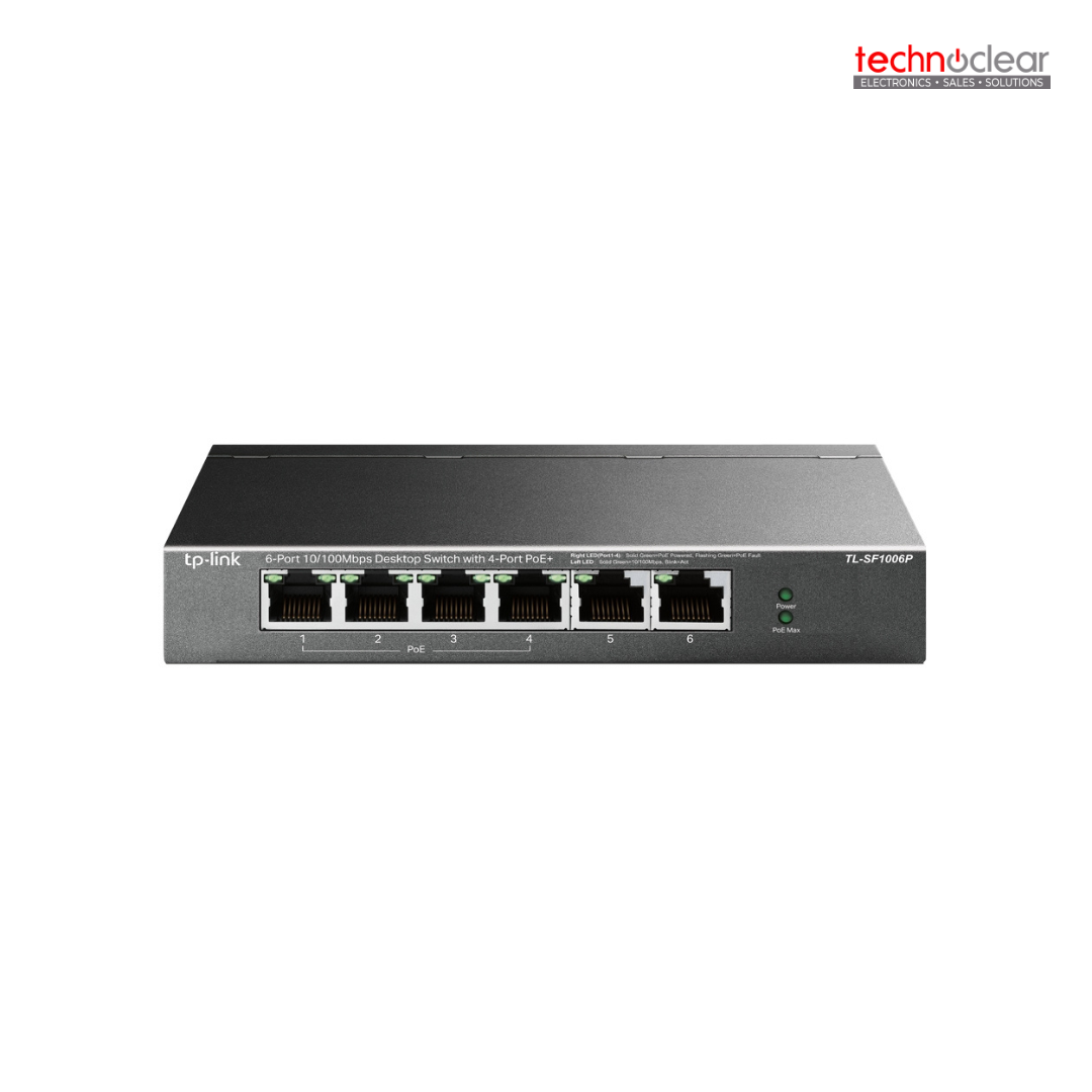 TL-SF1006P / SF1006P(UN) TP-LINK 6-PORT 10/100Mbps DESKTOP SWITCH WITH 4-PORT POE+