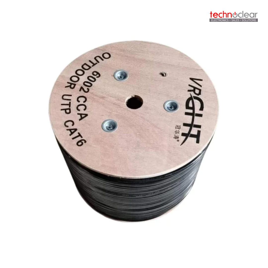 VRGHT CAT6+MESSENGER OUTDOOR BC HIGH QUALITY 23AWG/4P UTP (OUTDOOR BLACK) SOLD PER METER