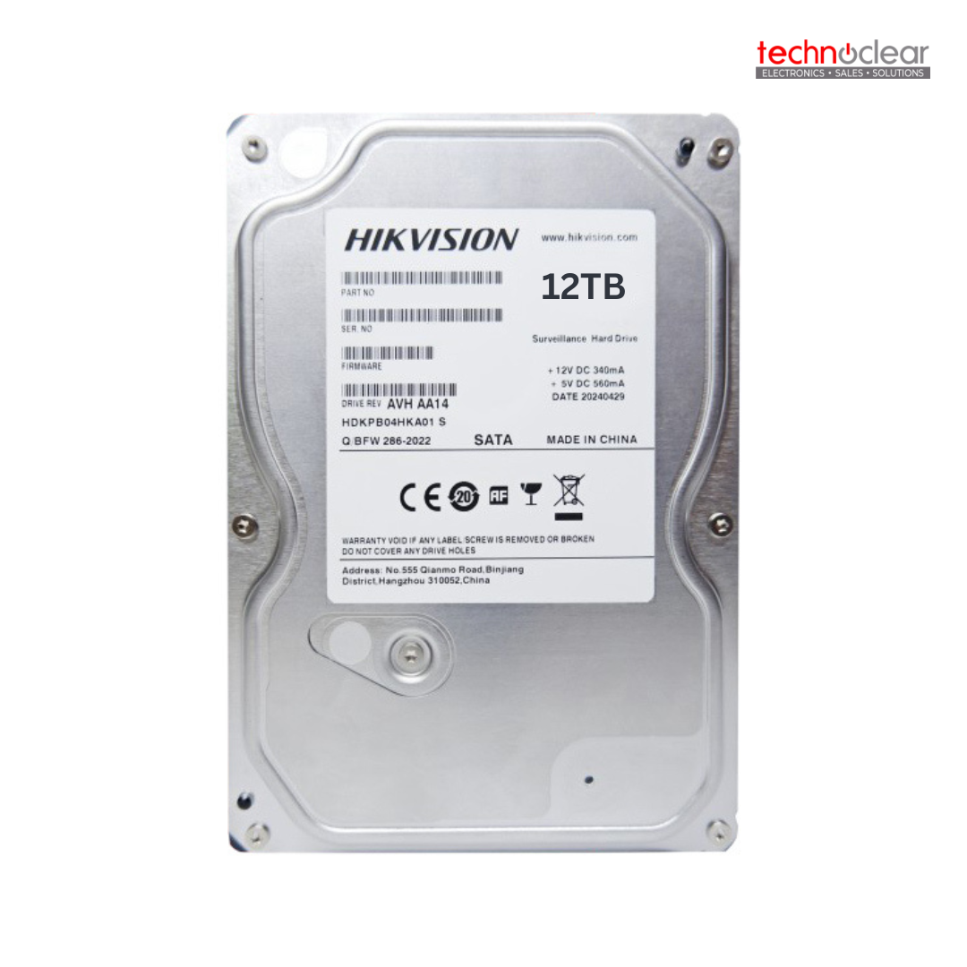 HIKVISION DS-120HKAI-VX1 12TB SURVIELLANCE 3.5" HDD HIKVISION LOGO