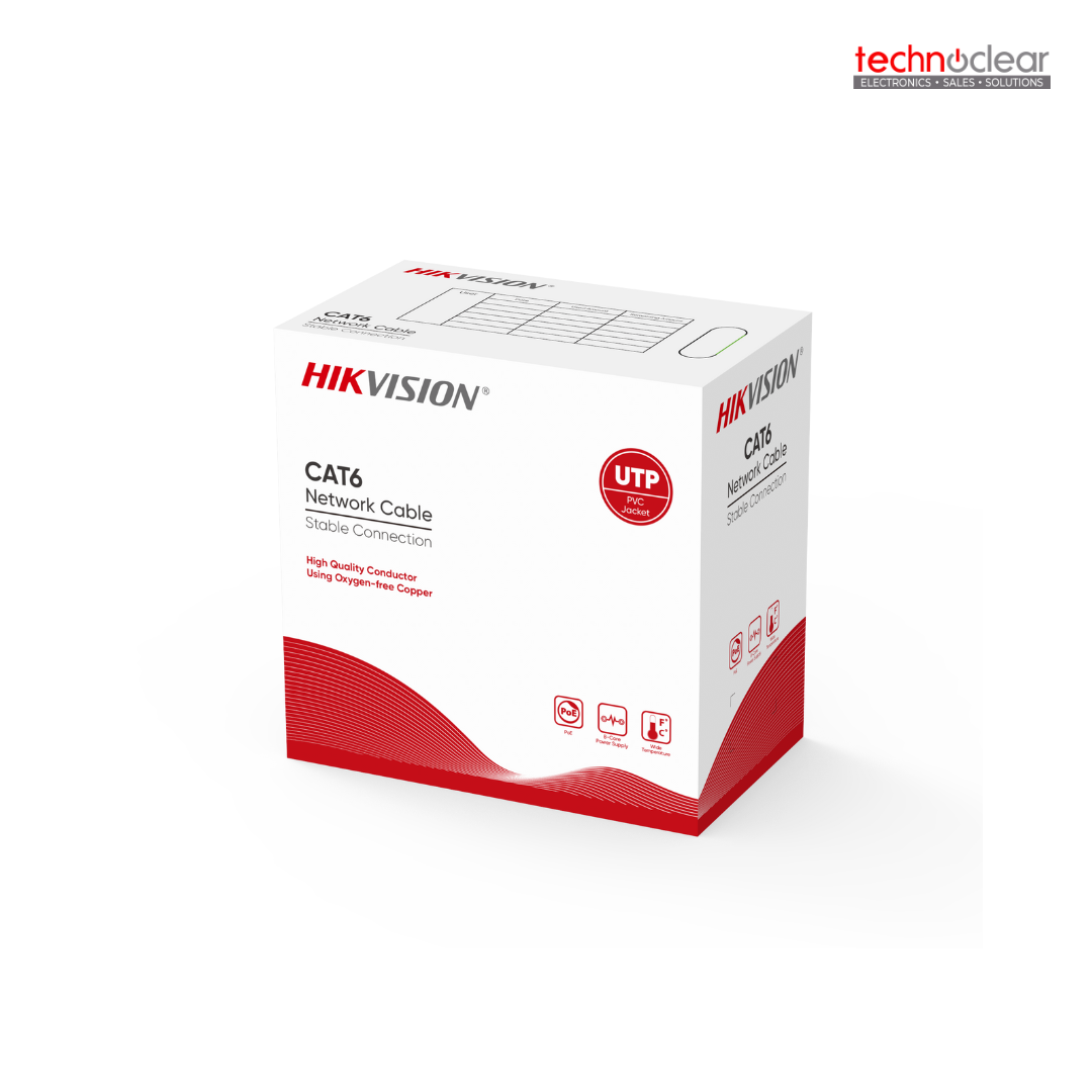 HIKVISION CAT6 UTP DS-1LN6-UE-W 4PAIRS (BLUE/ RED BOX W/ INDOOR WHITE) (305mtrs)