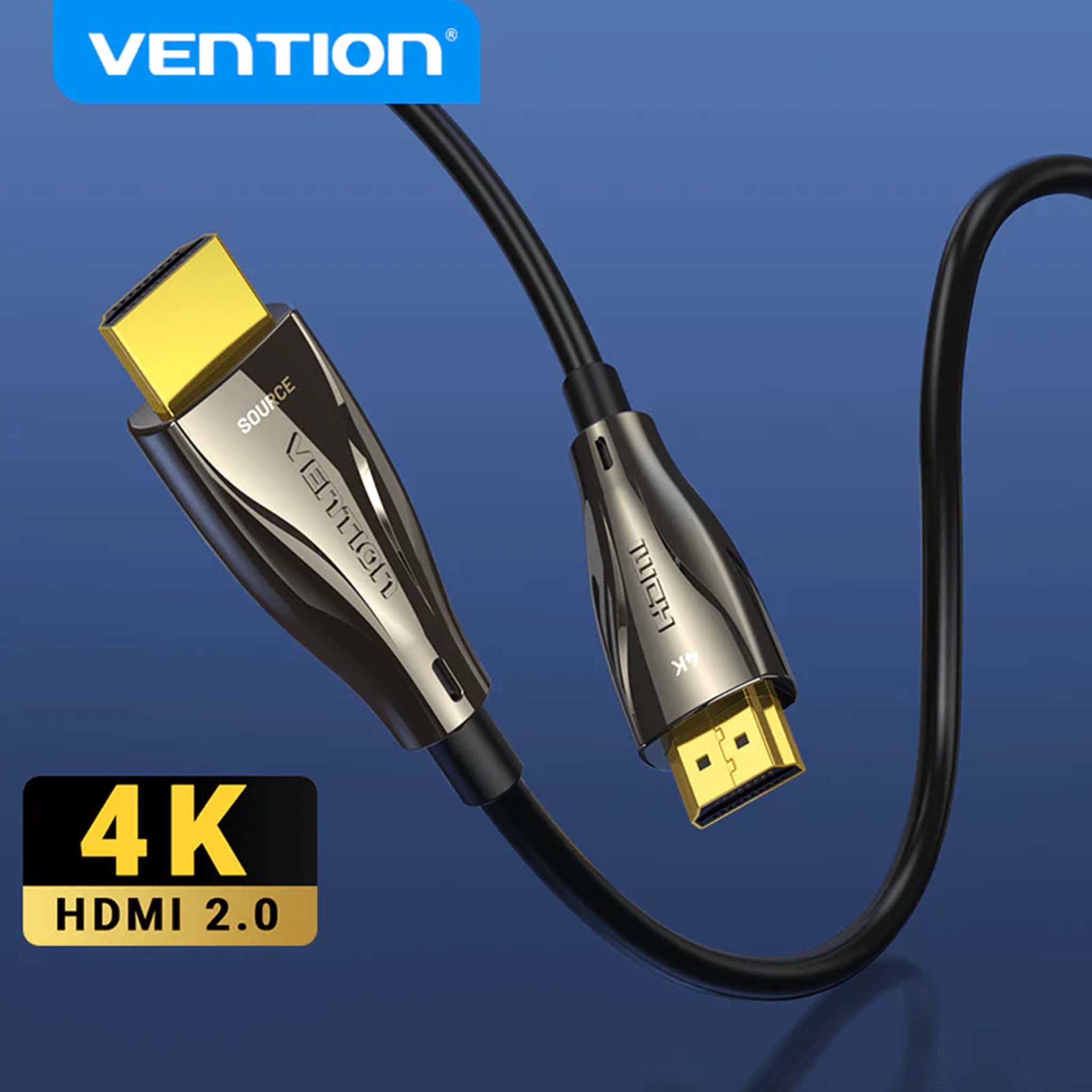 VENTION ALABV OPTICAL HDMI CABLE 40M BLACK ZINC ALLOY TYPE