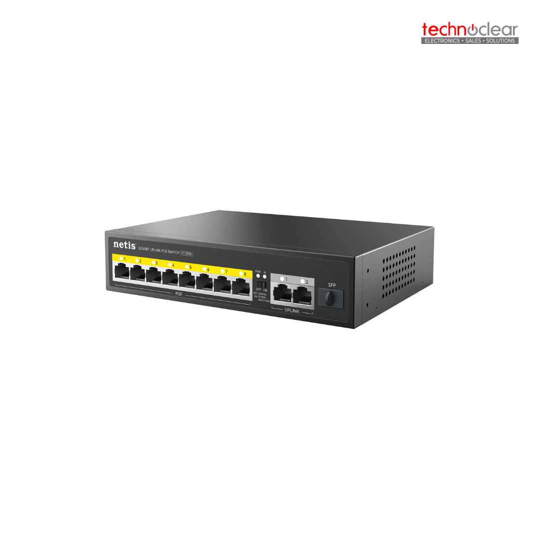 NETIS P110GH 11Port POE Switch, 8FE POE, 2GE Uplink, 1SFP, 120w 250m