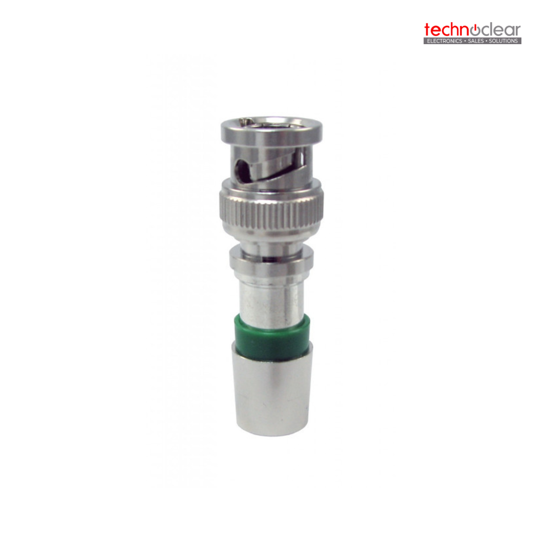 RG6 BNC COMPRESSION TYPE CONNECTOR (GREEN ON SILVER COLOR)