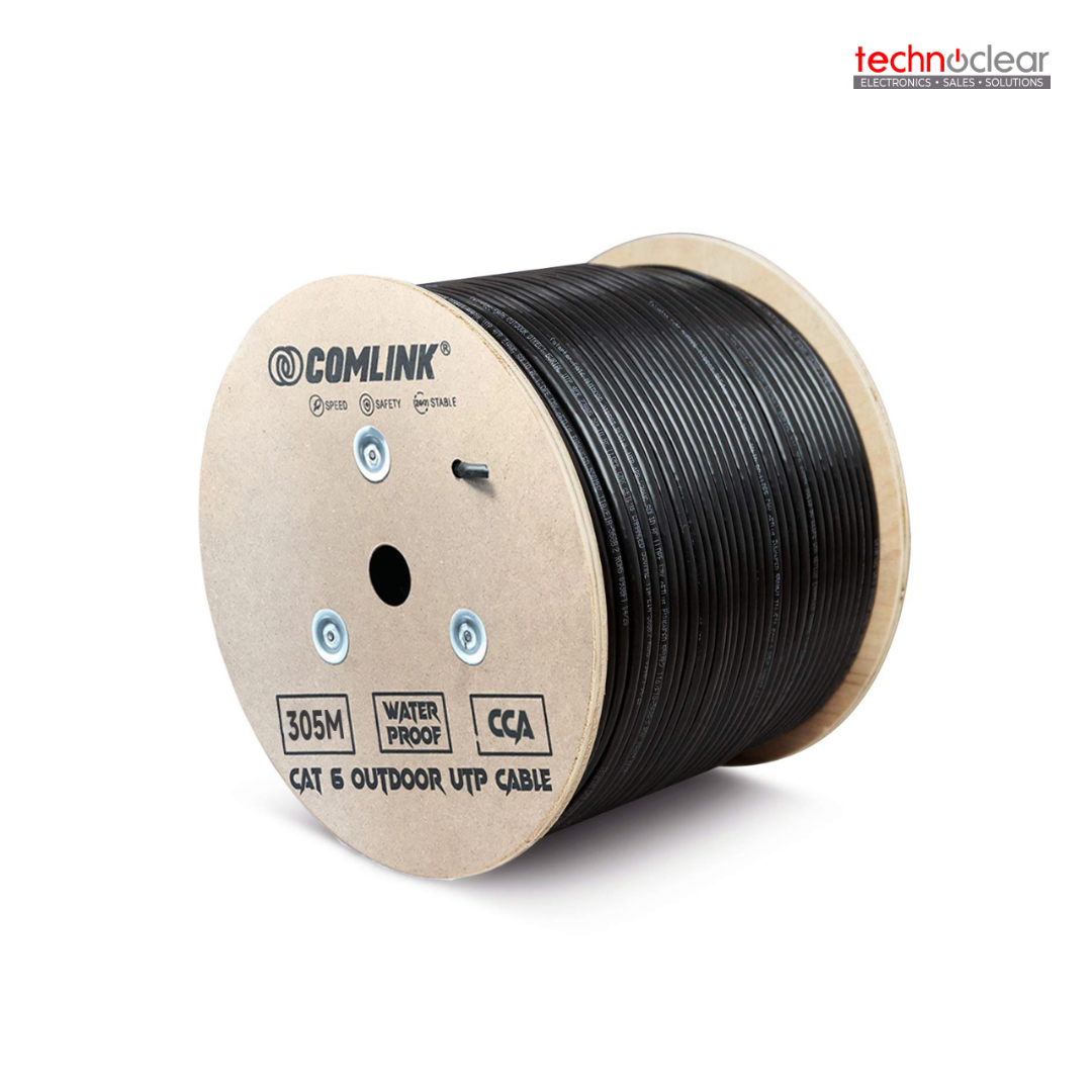 COMLINK C6OD-OFC55 // ODC6-C305//ODC6-R305 OUTDOOR CAT6 UTP CABLE PURE COPPER 0.55MM (305 PER ROLL)
