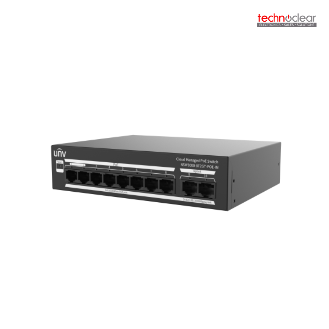 UNIVIEW NSW3000-8T2GT-POE-IN 8-PORT CLOUD MANAGED POE SWITCH