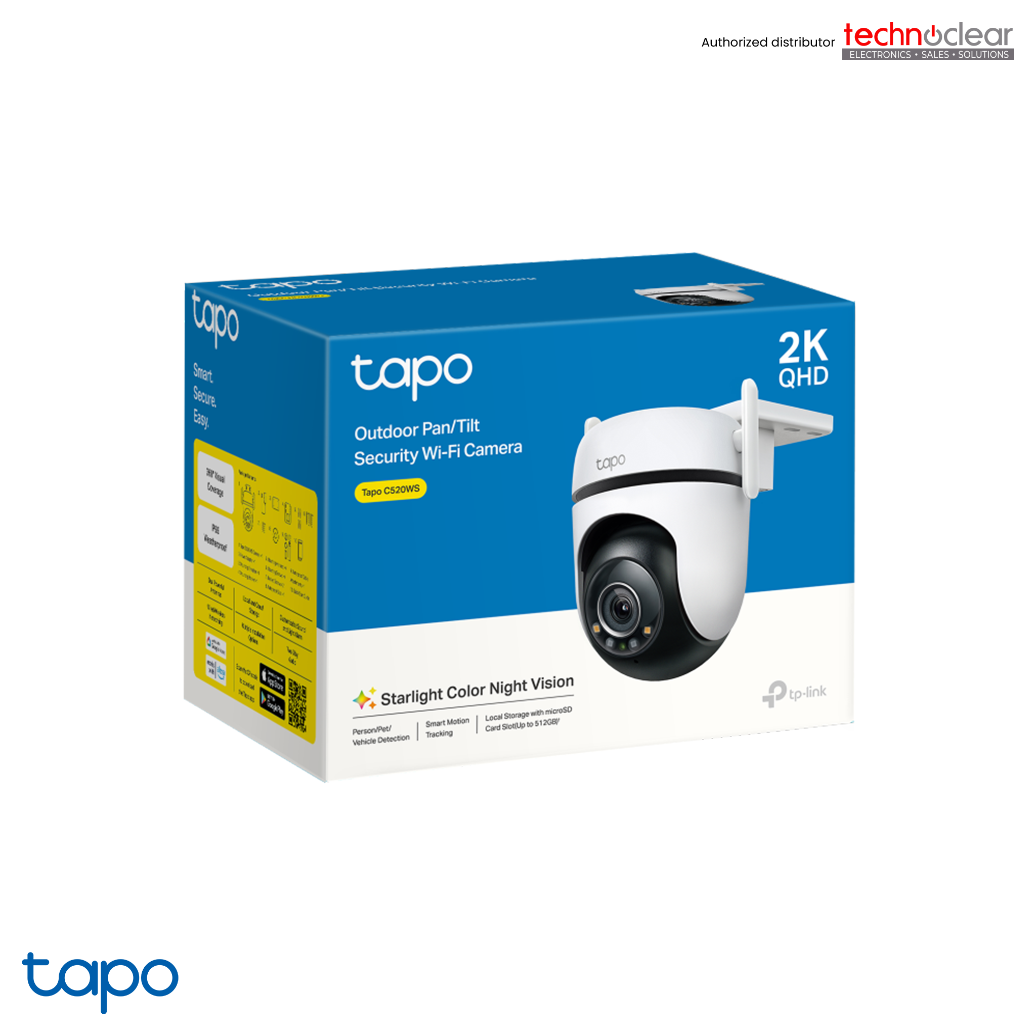 TAPO C520WS(US) TP LINK 2K QHD OUTDOOR PAN/TILT SECURITY WI-FI CAMERA WITH (FREE HIKVISION STORAGE D2 MICROSD CARD 64GB)
