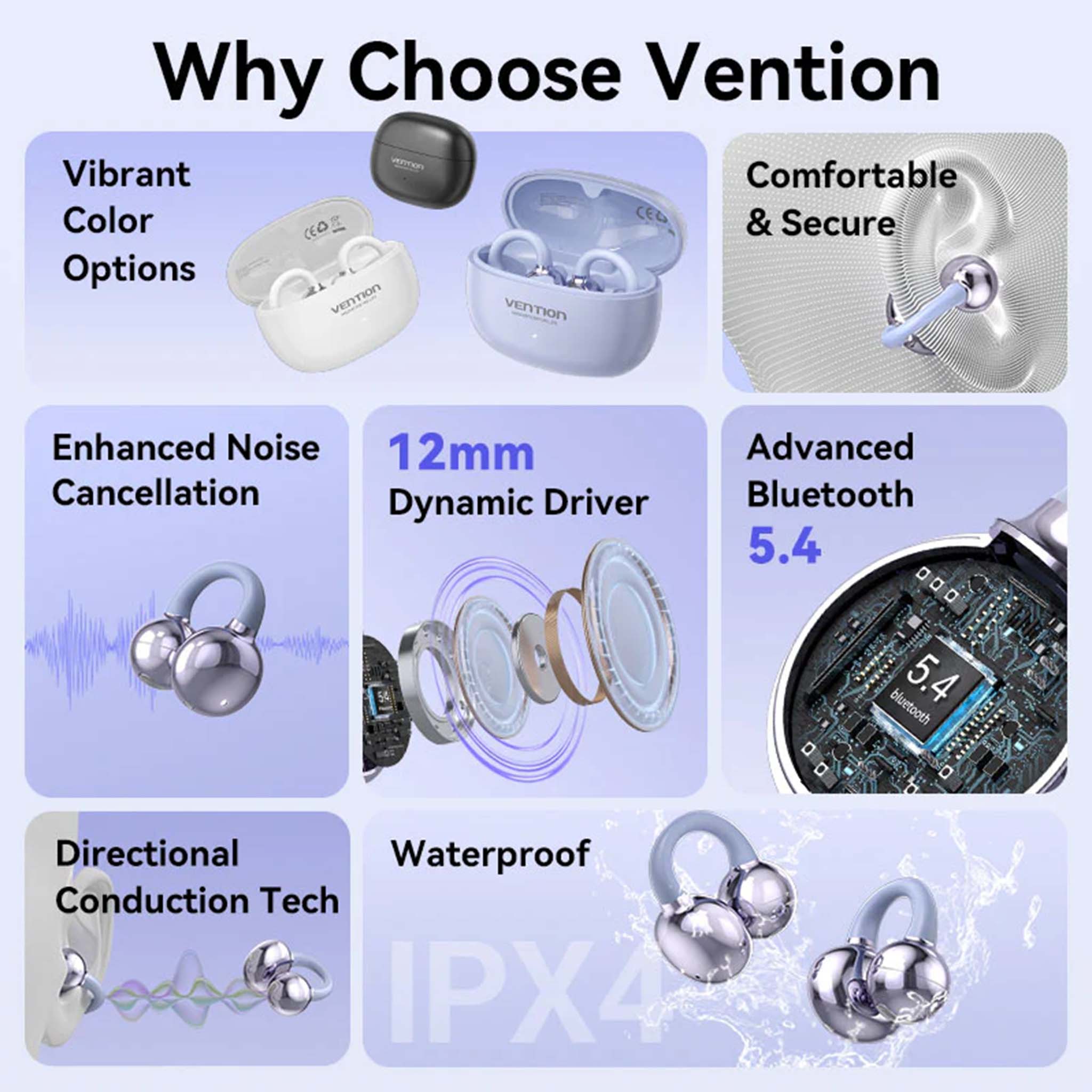 VENTION NBWV0-PH ECHO CLIP A11 clip On wireless Earbuds Purple