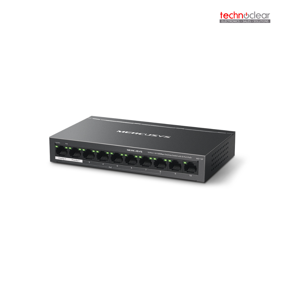 MERCUSYS MS110P (NV) V1.010-Port 10/100Mbps Desktop Switch with 8-Port PoE