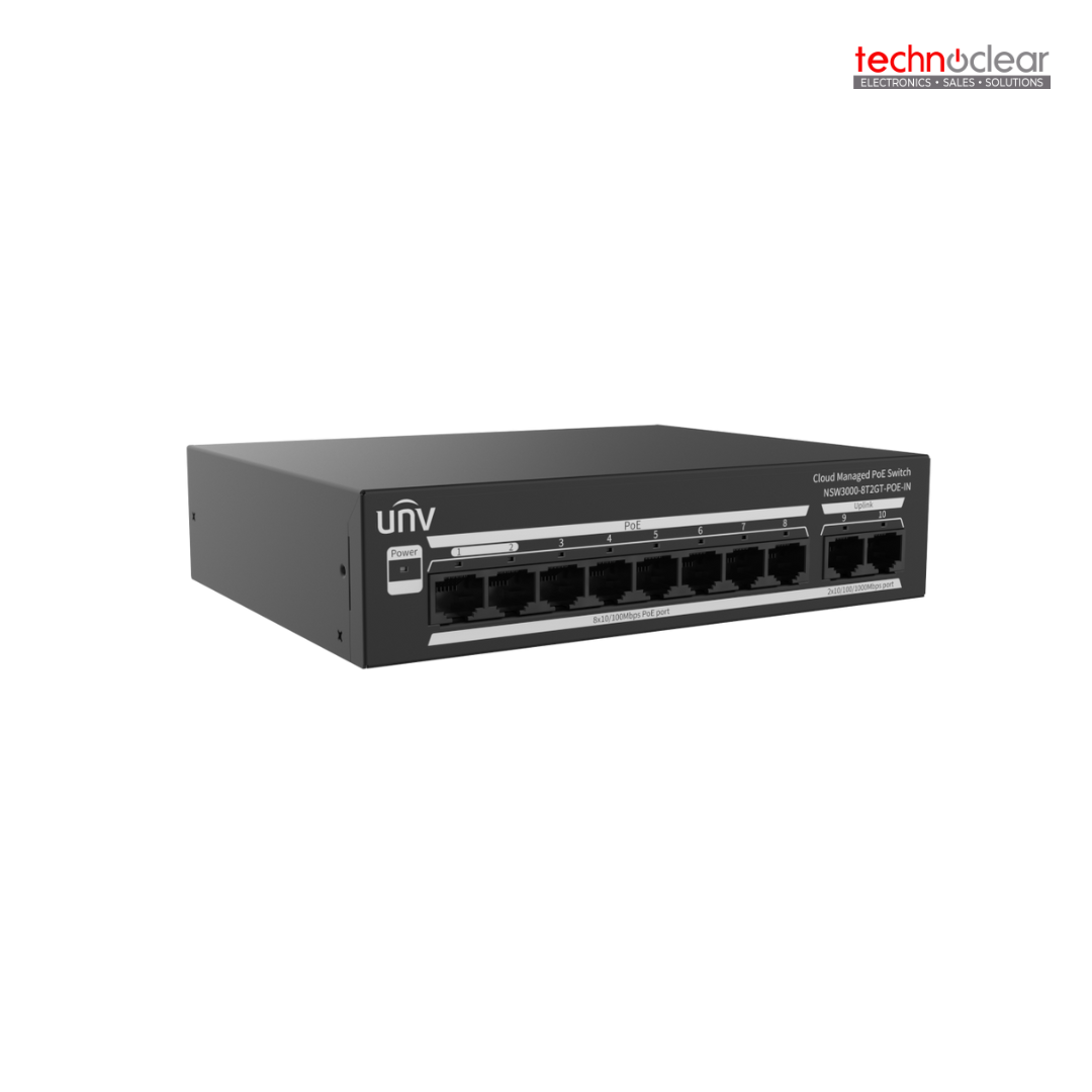 UNIVIEW NSW3000-8T2GT-POE-IN 8-PORT CLOUD MANAGED POE SWITCH
