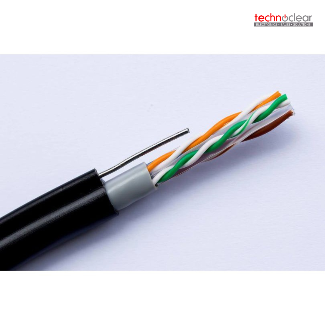 VRGHT CAT6+MESSENGER OUTDOOR BC HIGH QUALITY 23AWG/4P UTP (OUTDOOR BLACK) SOLD PER METER