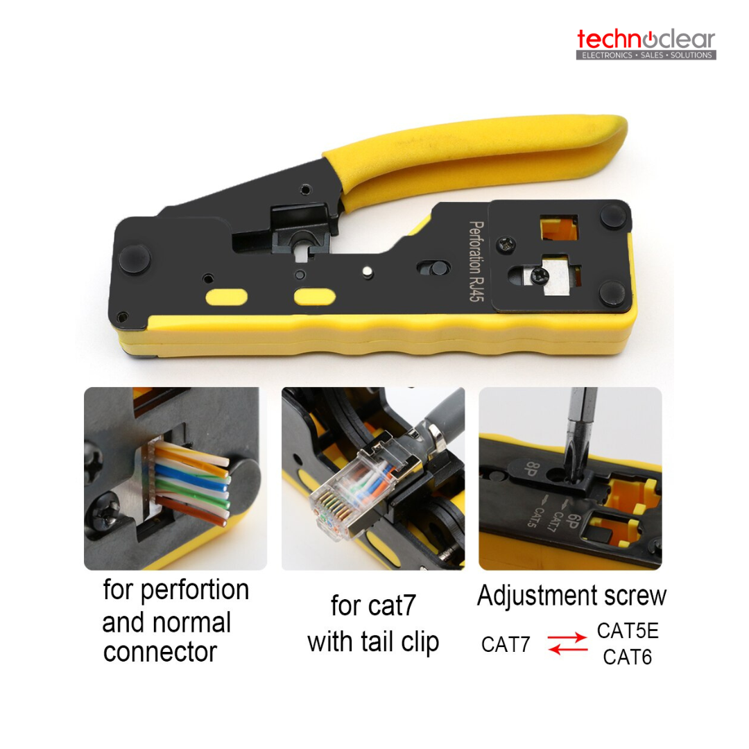 XINTYLINK EZ RJ45 MODULAR PLUG CRIMPER (YELLOW COLOR)