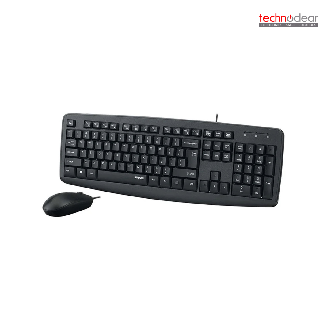 RAPOO NX1600 WIRED USB OPTICAL MOUSE AND KEYBOARD COMBO