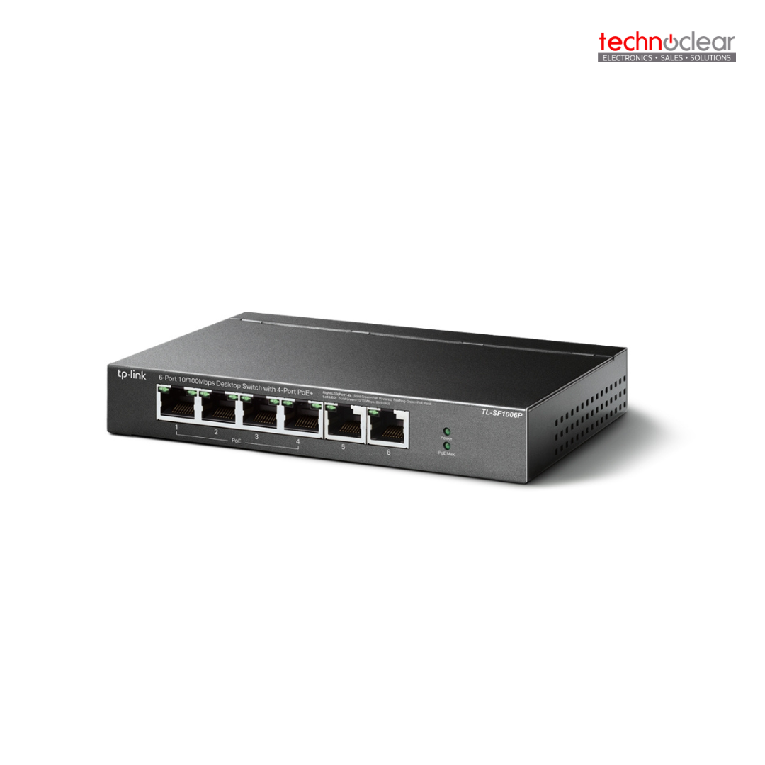 TL-SF1006P / SF1006P(UN) TP-LINK 6-PORT 10/100Mbps DESKTOP SWITCH WITH 4-PORT POE+