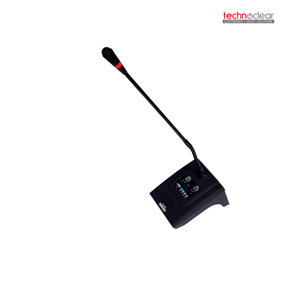 KEVLER CM-100UR WIRELESS MICROPHONE PAGING MICROPHONE TRANSDUCER TYPE: CONDENSER/ FREQ. RESP:40HZ-15KHz/ OUTPUT IMPEDANCE:200 / POLAR PATTERN: SUPERCARDIOID / POWER SUPPLY: DC 12V,4.5V(AA) / USB MP3 & REC FUNCTION / WITH CHIME FUNACTION