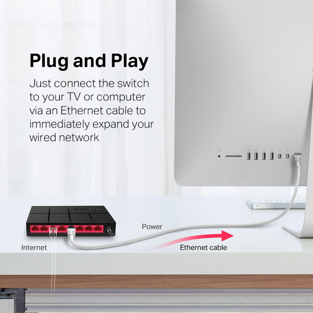 MERCUSYS MS108G (EU) 8 PORT 10/100/1000Mbps DESKTOP SWITCH