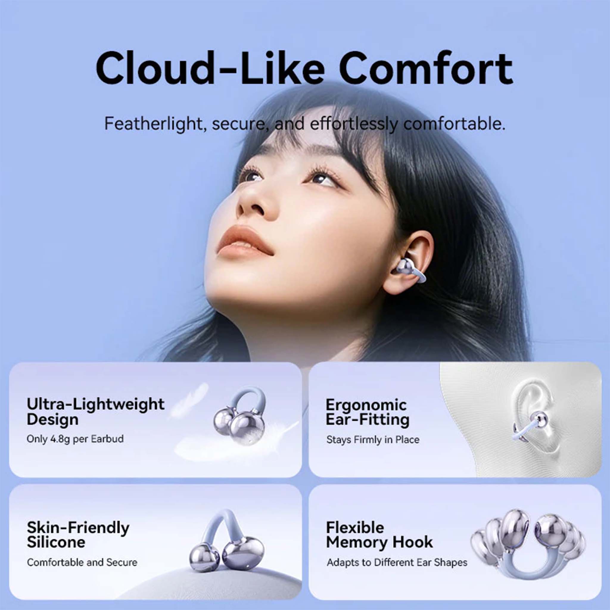 VENTION NBWV0-PH ECHO CLIP A11 clip On wireless Earbuds Purple