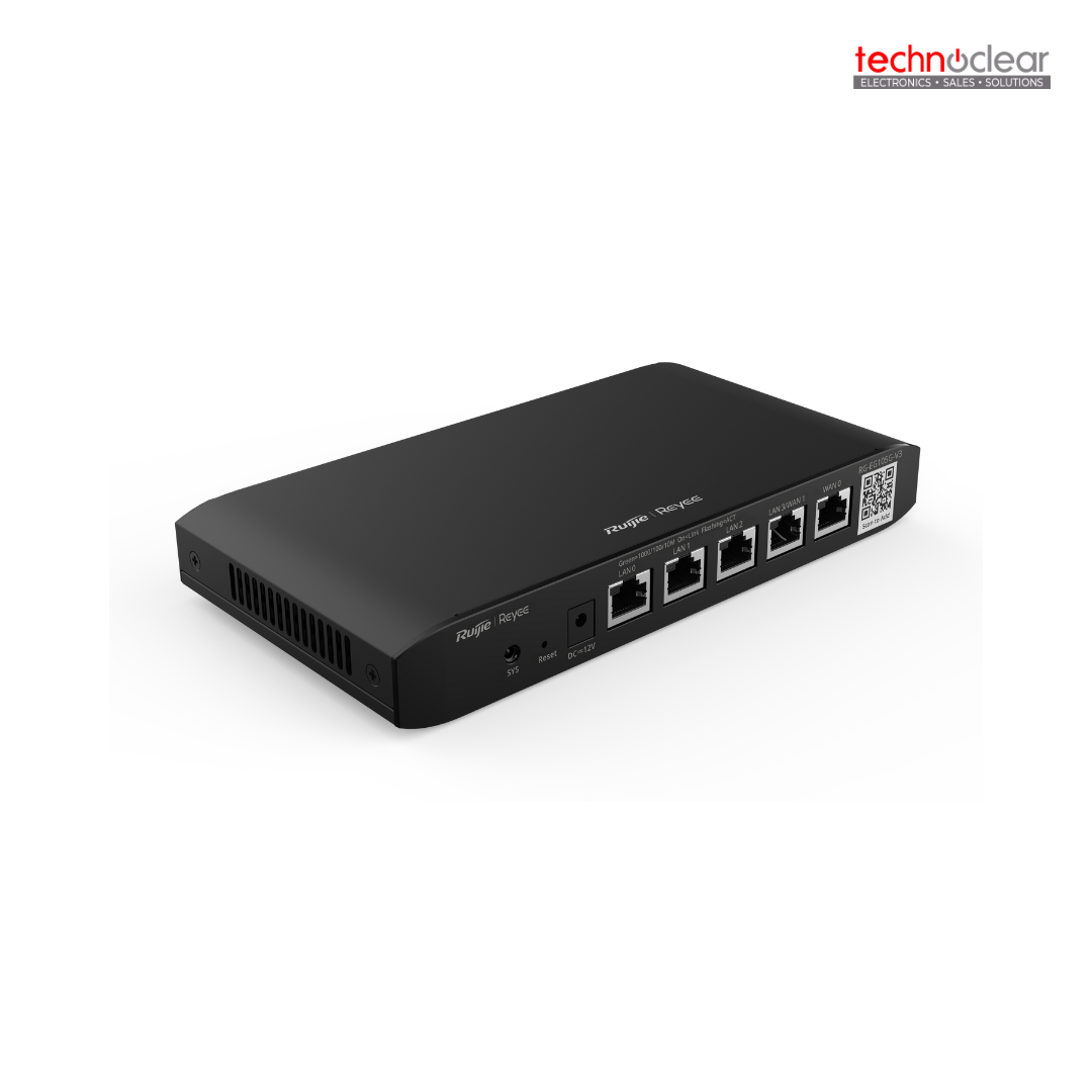 RUIJIE RG-EG105G V3 5-PORT GIGABIT CLOUD MANAGED ROUTER, 5 GIGABIT ETHERNET CONNECTION PORTS, SUPPORT UP TO 2 WANS, CONCURRENT USERS 600 MBPS