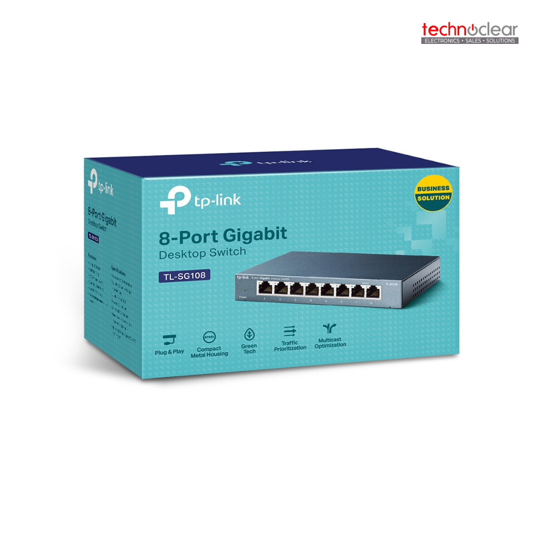 TL-SG108 8-PORT 10/100/1000Mbps GIGABIT DESKTOP METAL SWITCH