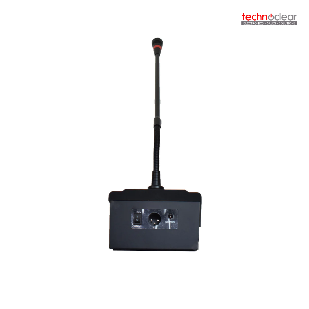 KEVLER CM-100UR WIRELESS MICROPHONE PAGING MICROPHONE TRANSDUCER TYPE: CONDENSER/ FREQ. RESP:40HZ-15KHz/ OUTPUT IMPEDANCE:200 / POLAR PATTERN: SUPERCARDIOID / POWER SUPPLY: DC 12V,4.5V(AA) / USB MP3 & REC FUNCTION / WITH CHIME FUNACTION