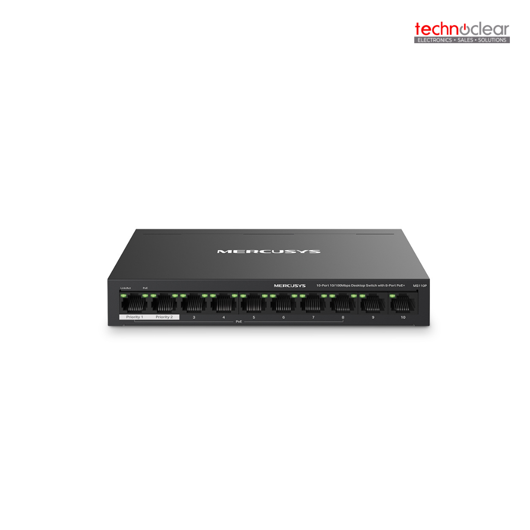 MERCUSYS MS110P (NV) V1.010-Port 10/100Mbps Desktop Switch with 8-Port PoE