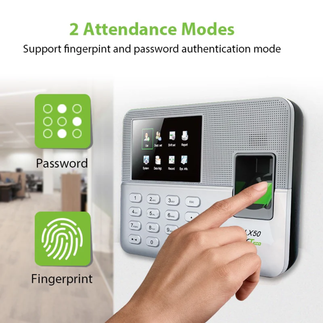 ZKTECO LX50 / TIME ATTENDANCE / FINGERPRINT 500 USERCAP 500 RECORD CAP