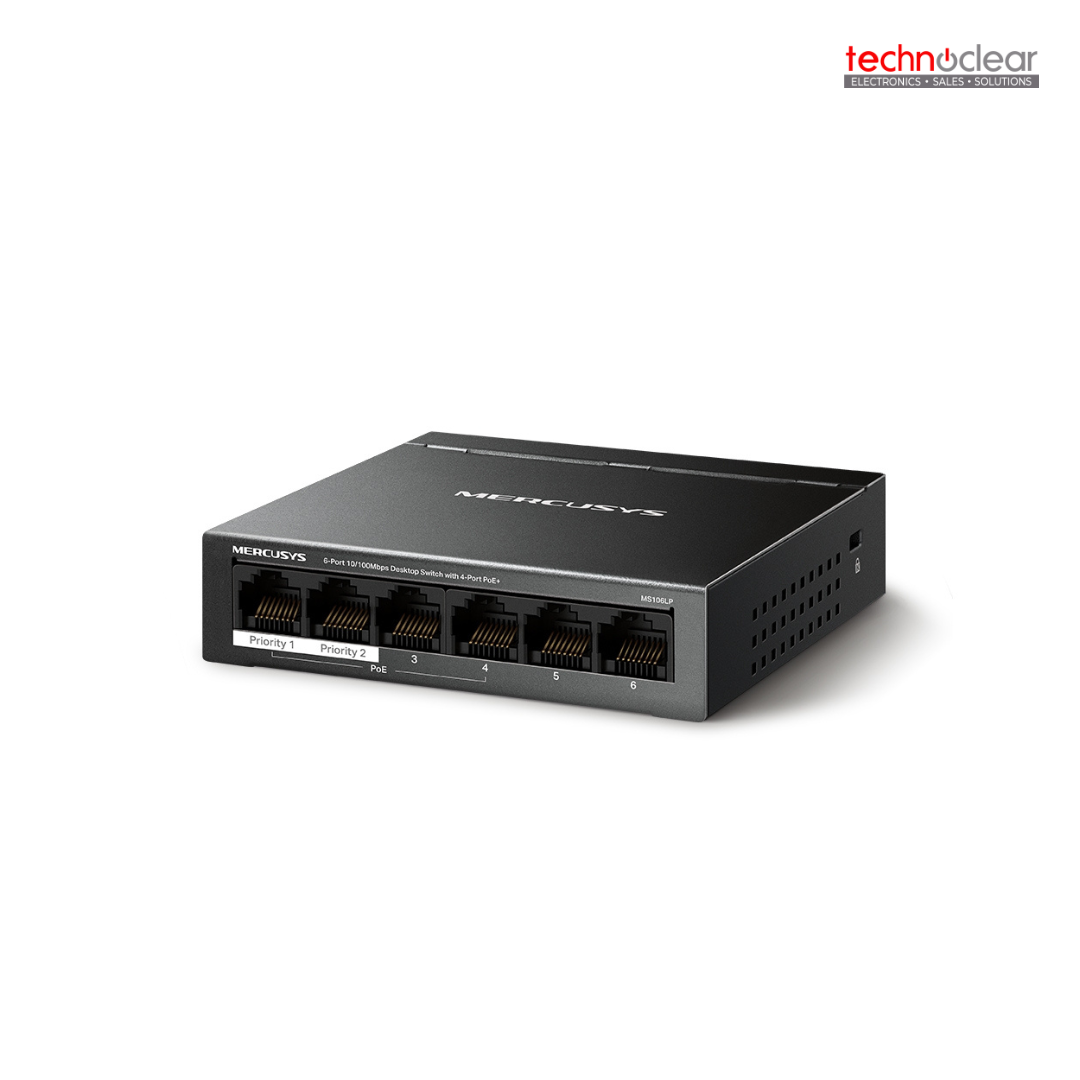 MERCUSYS MS106LP (UN) V1.06-Port 10/100 Mbps Desktop Switch with 4-Port PoE