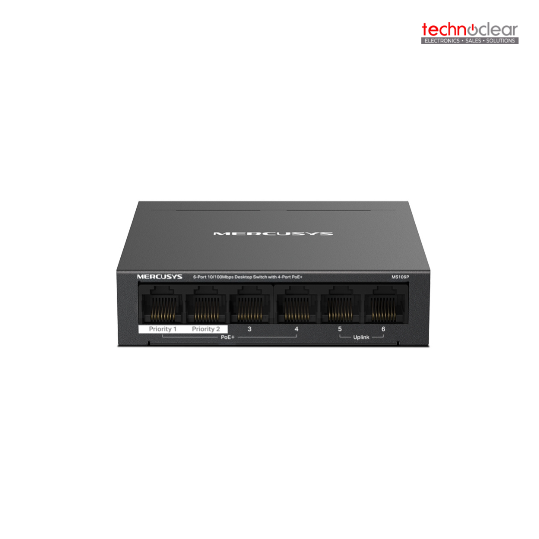 MERCUSYS MS106P (NV) V1.06-Port 10/100 Mbps Desktop Switch with 4-Port PoE