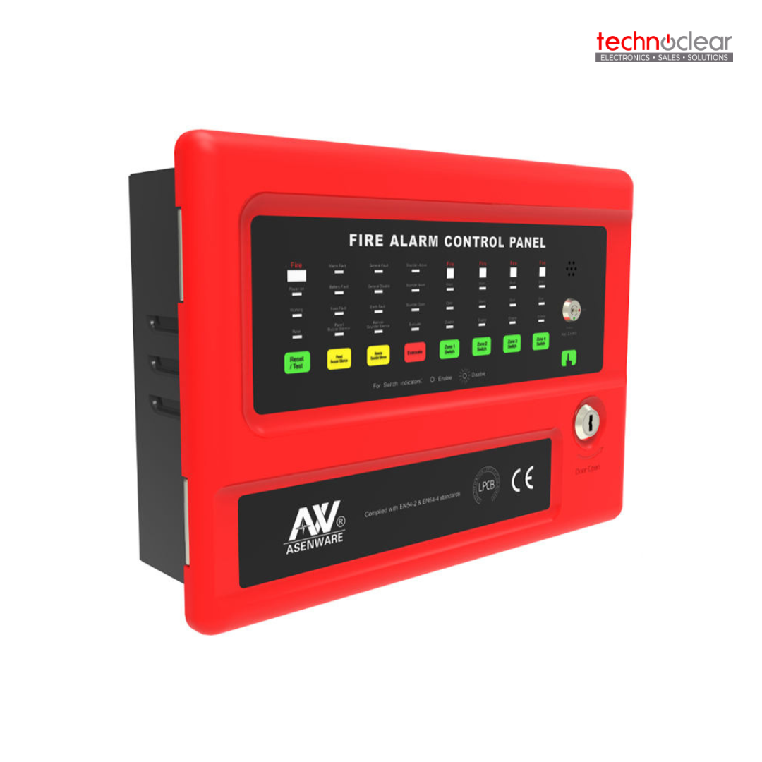 ASENWARE AW-CFP2166-04C CONVENTIONAL FIRE ALARM PANEL 4 ZONE PLASTIC