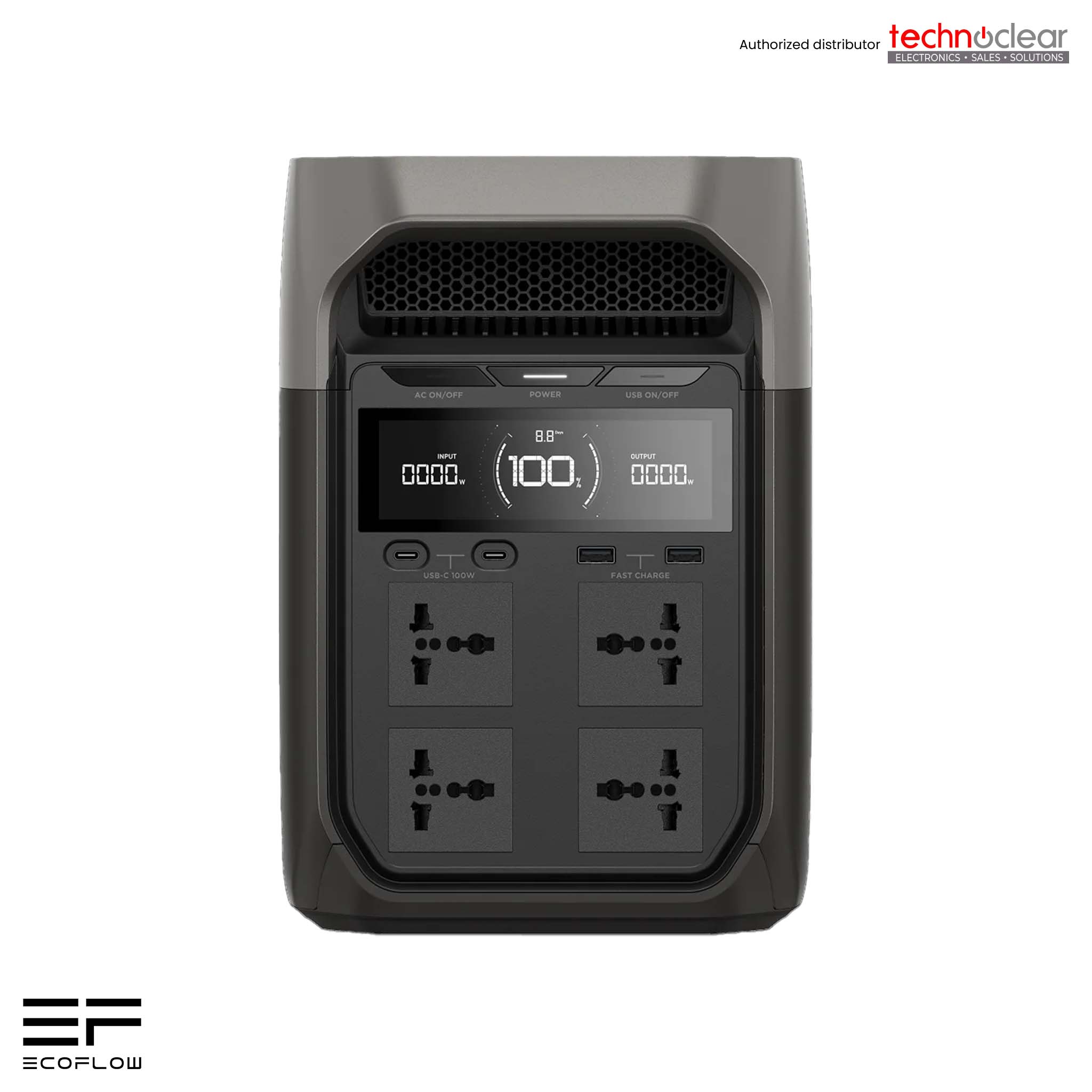 ECOFLOW DELTA 3 - EU //1PC - ECOFLOW 100W FLEXIBLE SOLAR PANEL// 1PC -ECOFLOW SOLAR TO XT60 CHARGING CABLE - 3.5m // 4PCS - ECOFLOW ADAPTOR INTERNATIONAL EU/KR SOCKET -GRAY (FLAT -N/A