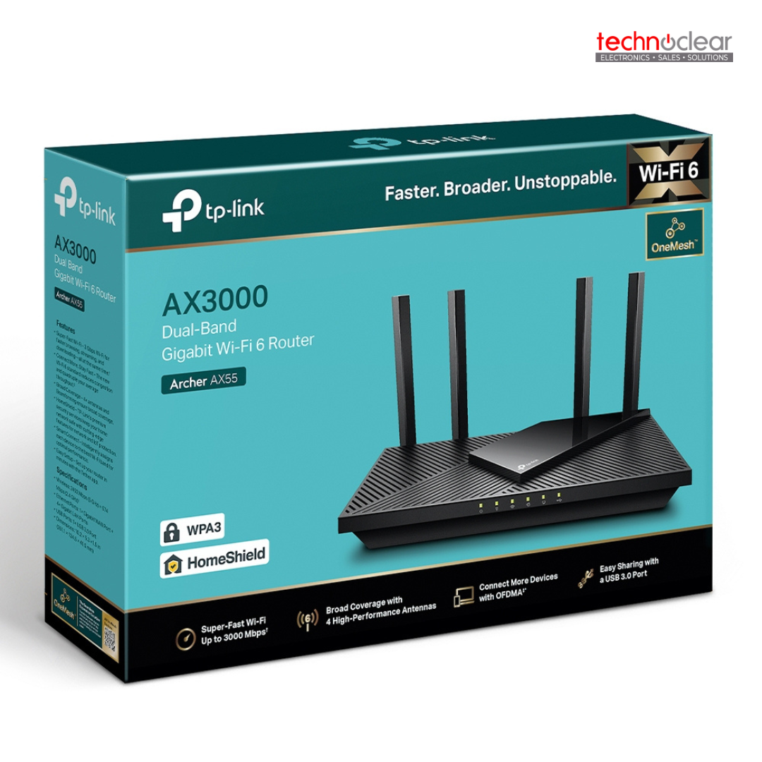 ARCHER AX55 TP-LINK AX3000 DUAL-BAND WI-FI 6 GIGABIT ROUTER