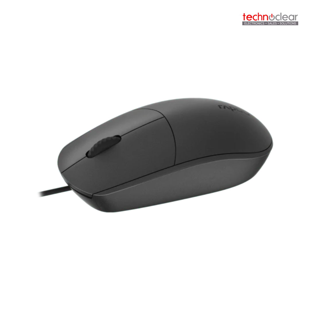 RAPOO N100 WIRED OPTICAL USB MOUSE - BLACK