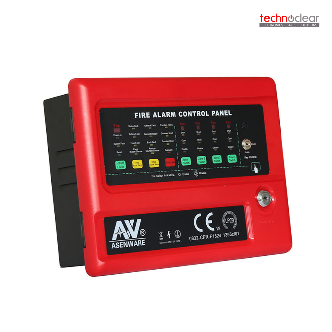 ASENWARE AW-CFP2166-04C CONVENTIONAL FIRE ALARM PANEL 4 ZONE PLASTIC