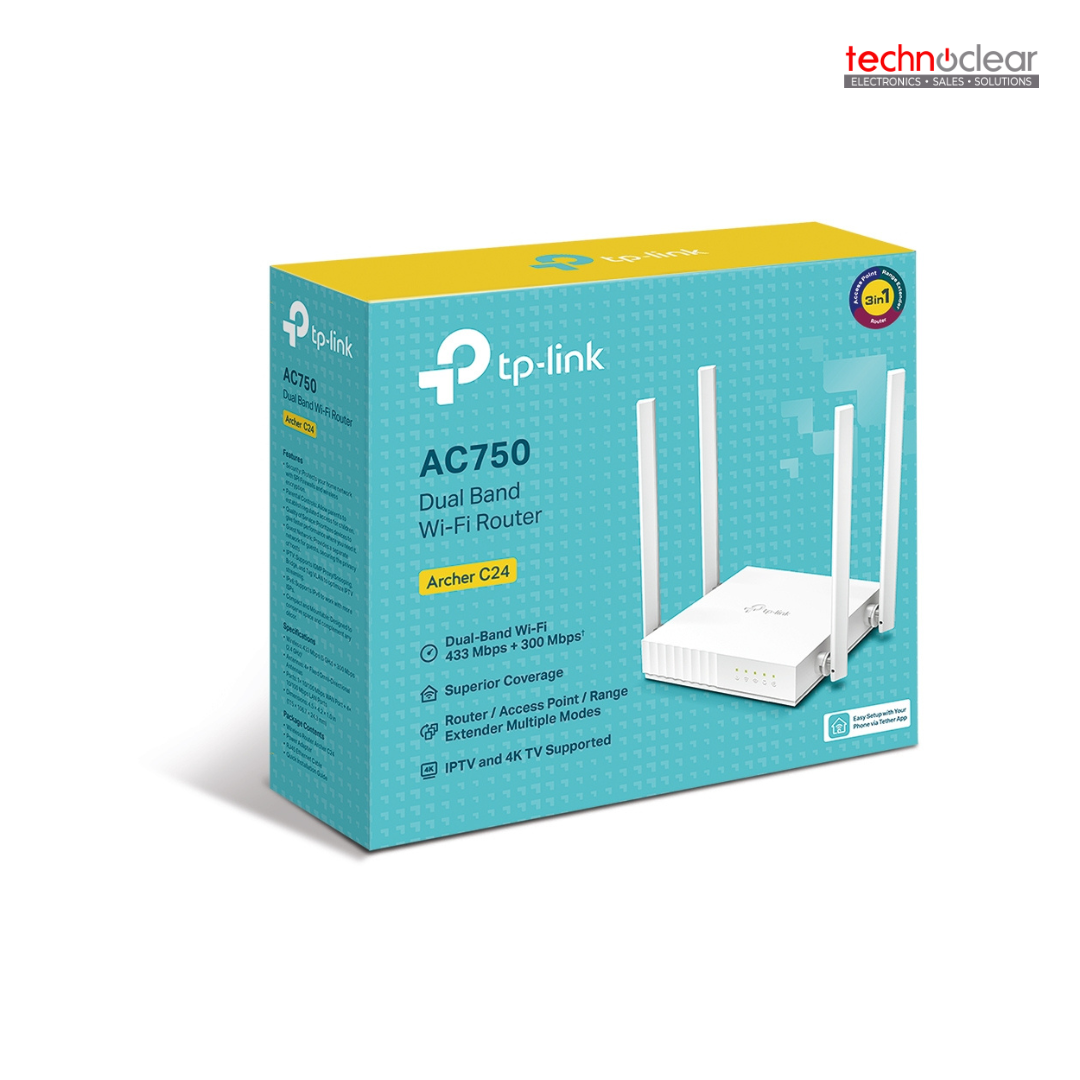 TP-LINK -ARCHER C24 / C24(US) AC750 DUAL BAND WIFI ROUTER