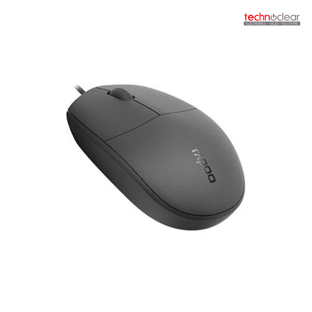 RAPOO N100 WIRED OPTICAL USB MOUSE - BLACK