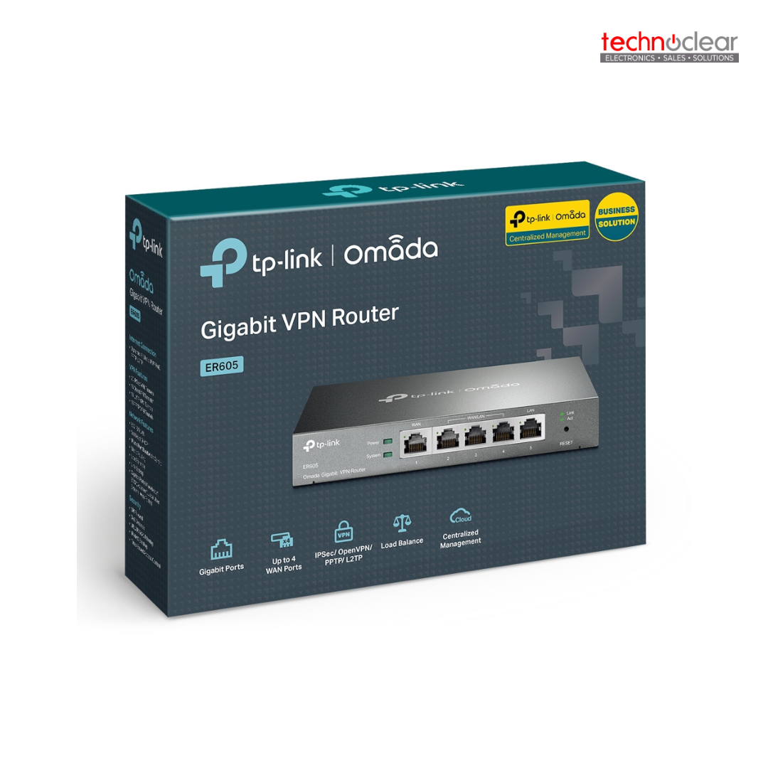 TP-LINK ER605 // ER605(UN) SAFESTREAM GIGABIT MULTI-WAN VPN ROUTER,25000 CONCURRENT SESSIONS // OMADA GIGABIT VPN GATEWAY