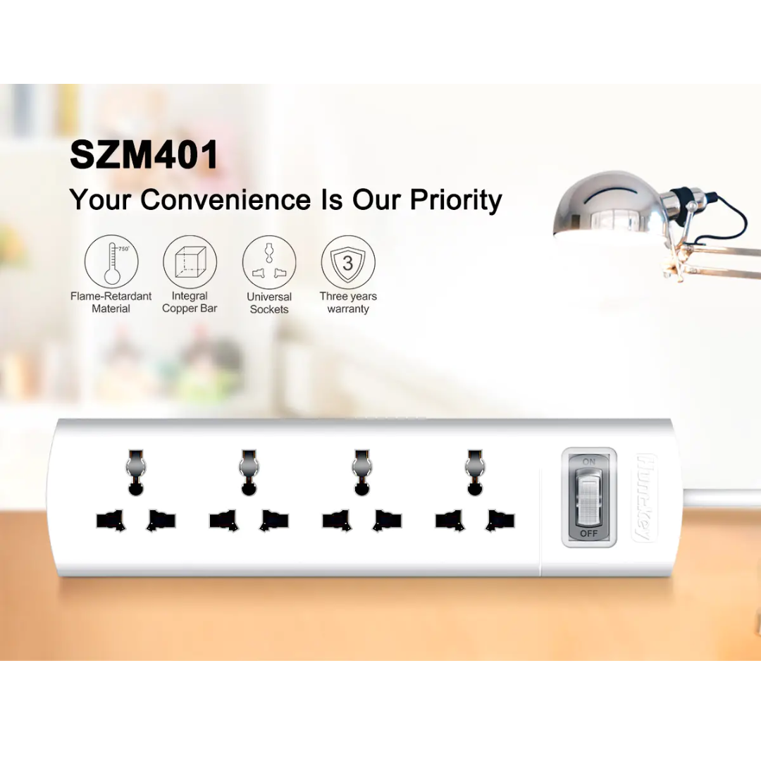 HUNTKEY SZM401-4 4 SOCKETS 1.5M POWER EXTENSION CORD
