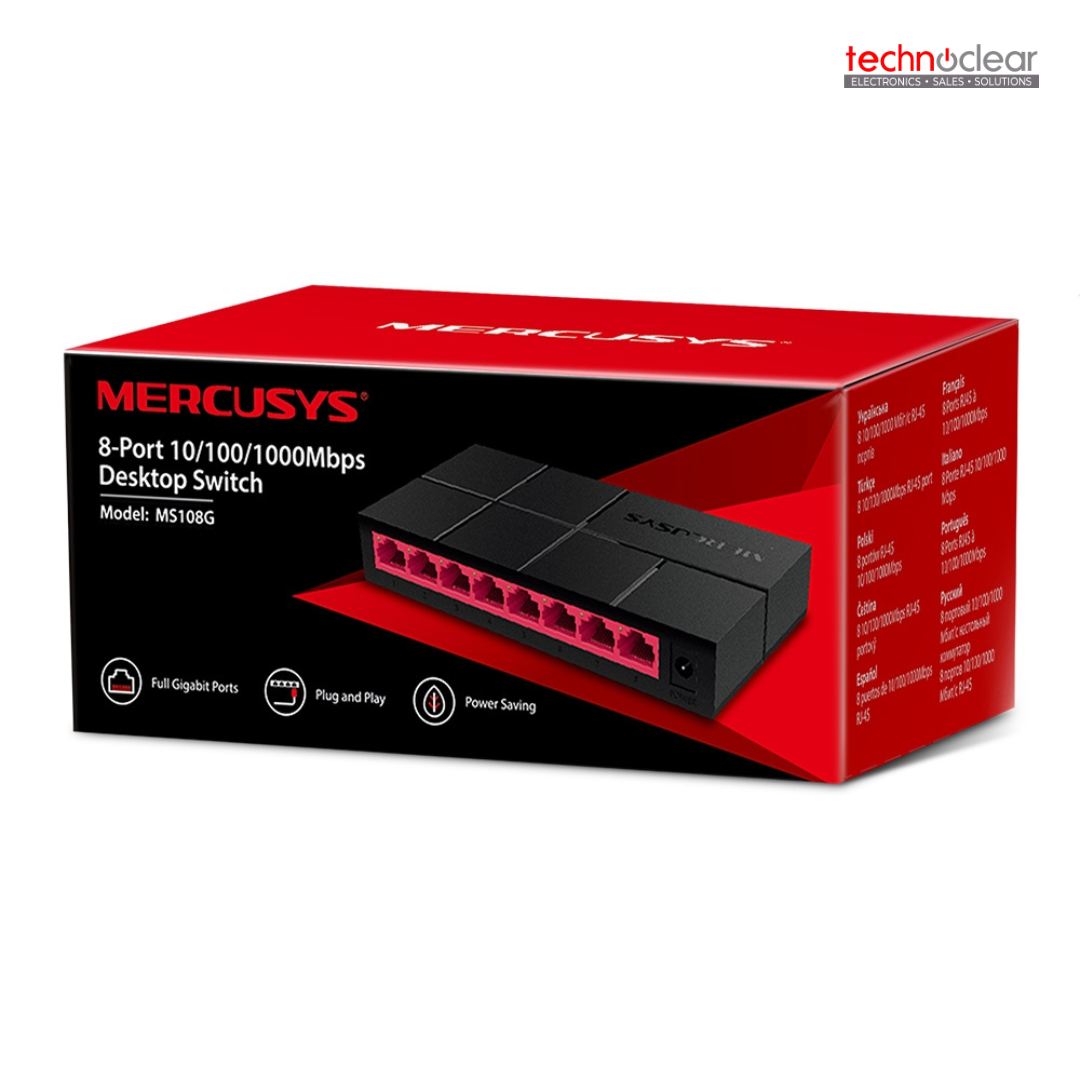 MERCUSYS MS108G (EU) 8 PORT 10/100/1000Mbps DESKTOP SWITCH