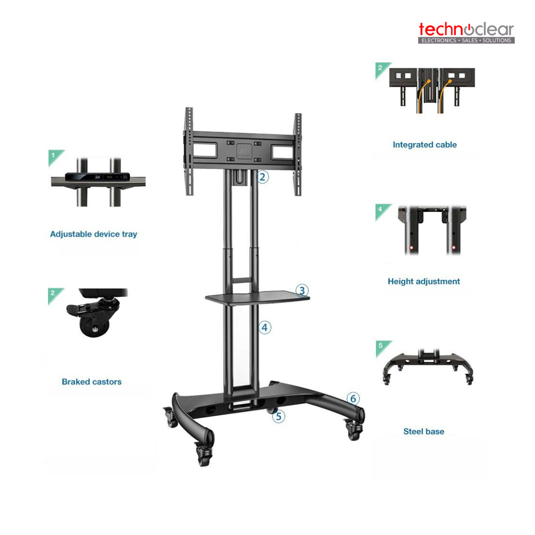 NORTH BAYOU AVA1500-60-1P-B 32-65 INCHES MONITOR STAND WITH WHEEL
