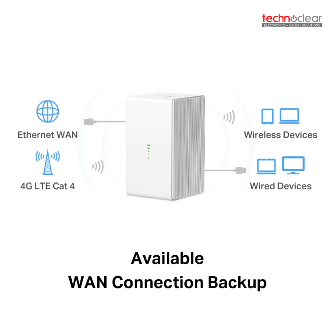 MERCUSYS MB110-4G N300 Wi-Fi 4G LTE Router, Build-In 150Mbps 4G LTE Modem