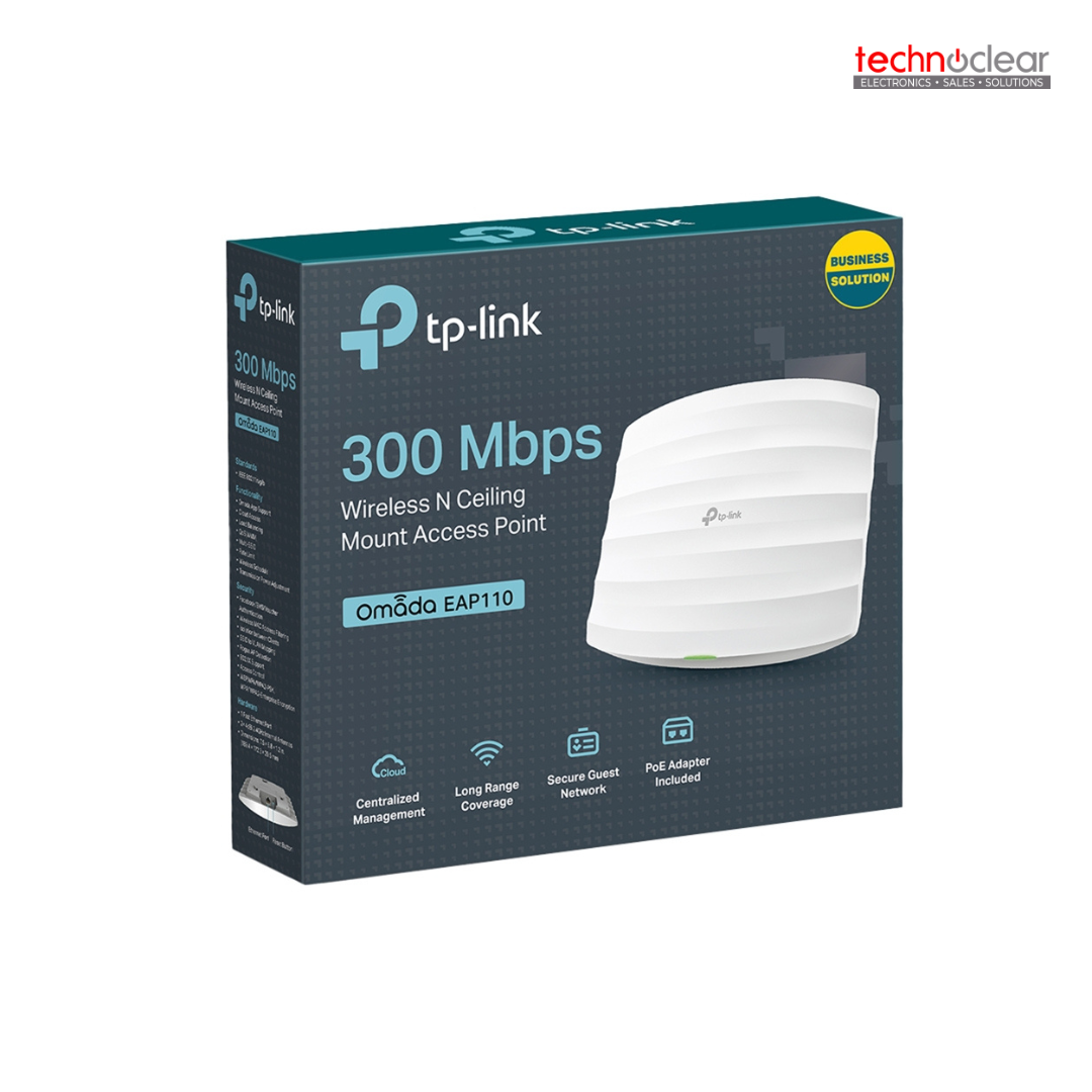 TP-LINK EAP110-INDOOR 300MBPS WIRELESS N GIGABIT CEILING MOUNT ACCESS POINT