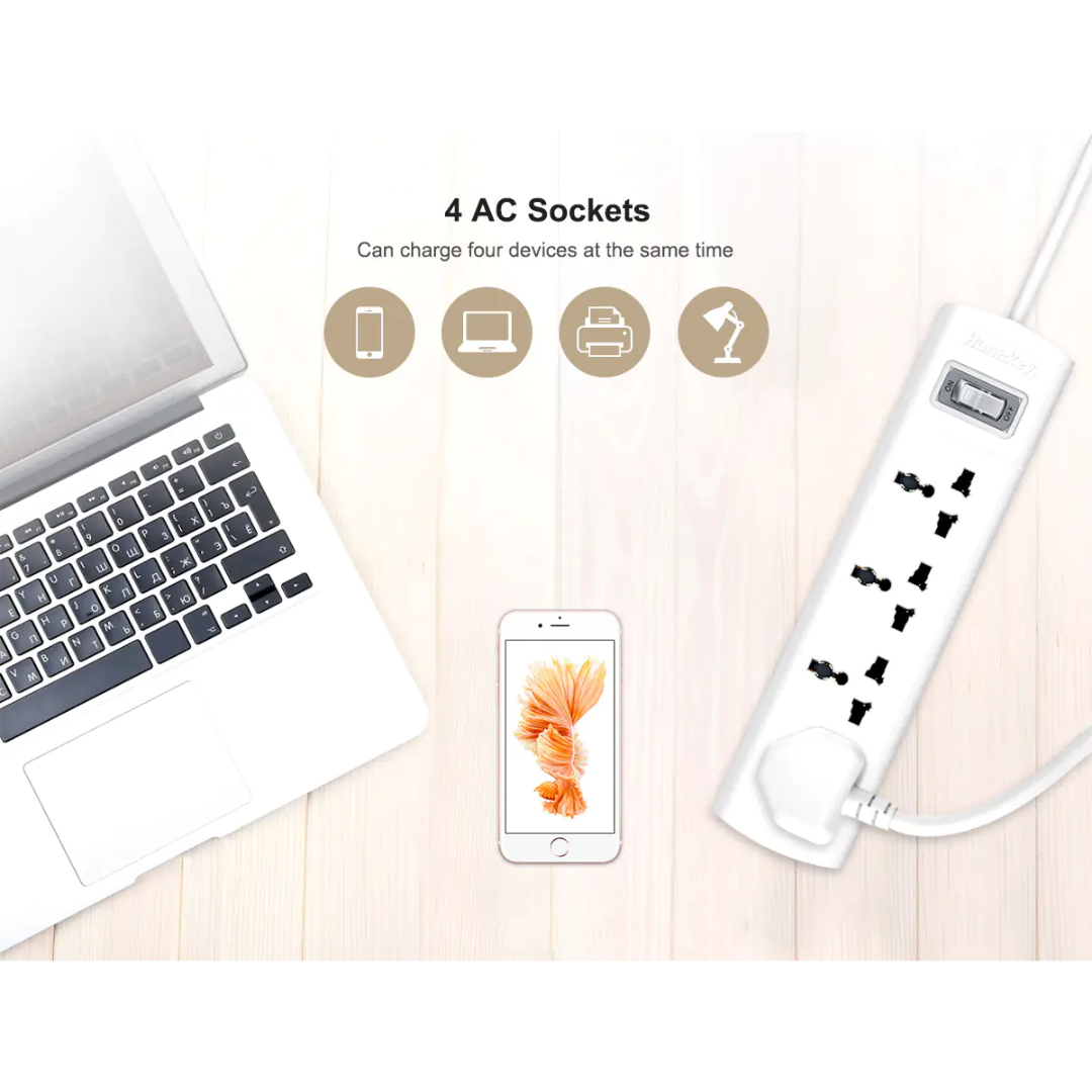 HUNTKEY SZM401-4 4 SOCKETS 1.5M POWER EXTENSION CORD