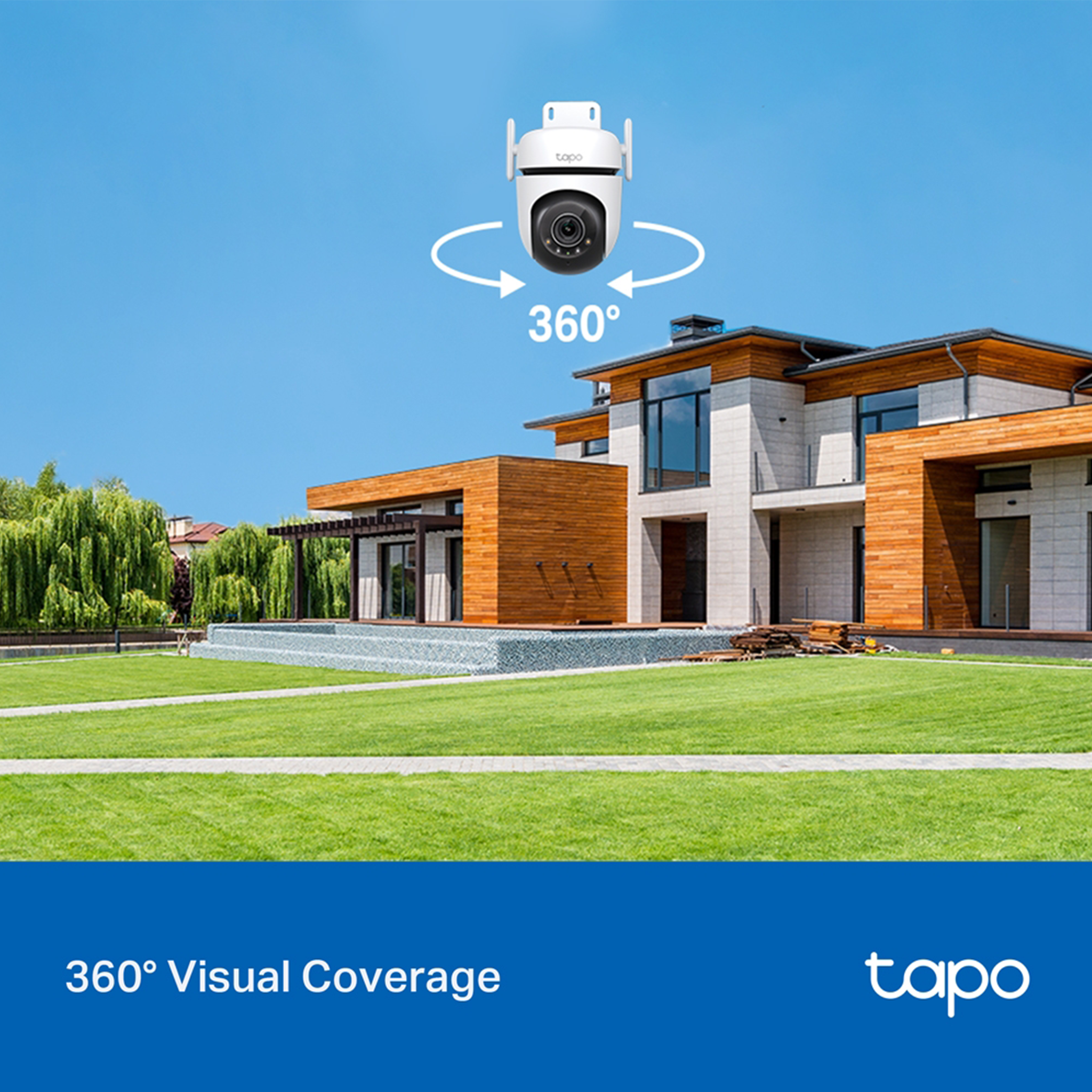 TAPO C520WS(US) TP LINK 2K QHD OUTDOOR PAN/TILT SECURITY WI-FI CAMERA WITH (FREE HIKVISION STORAGE D2 MICROSD CARD 64GB)