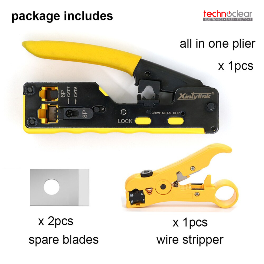 XINTYLINK EZ RJ45 MODULAR PLUG CRIMPER (YELLOW COLOR)