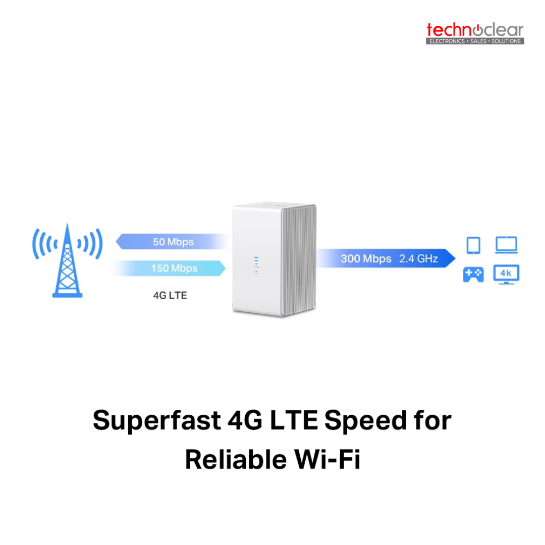 MERCUSYS MB110-4G N300 Wi-Fi 4G LTE Router, Build-In 150Mbps 4G LTE Modem