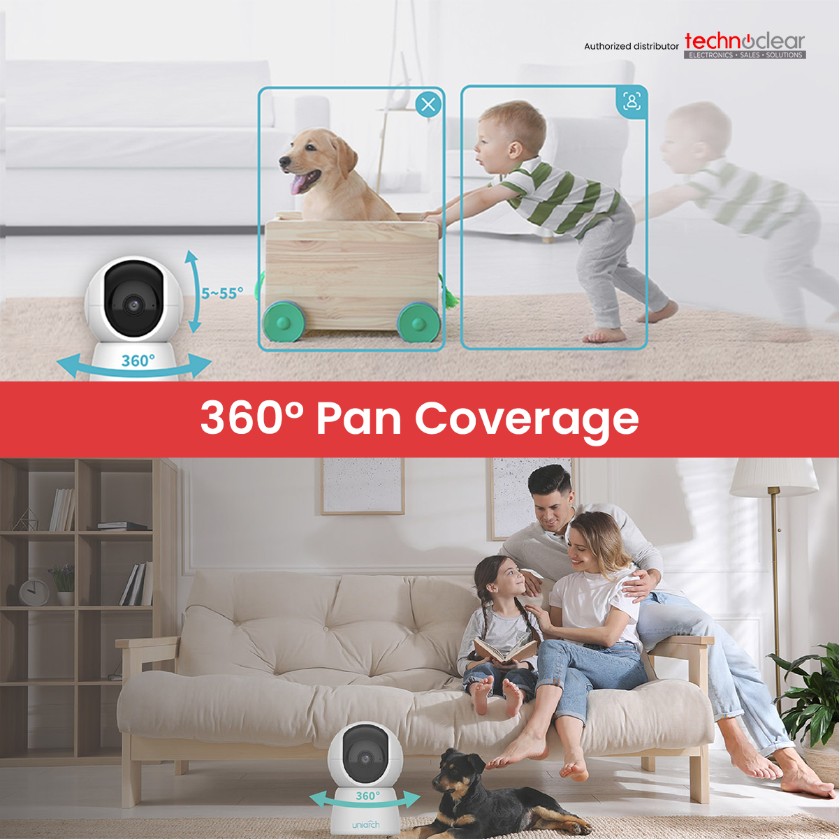 UNIVIEW UHO-S2E UNIARCH HD PT CAMERA SMART HOME WIFI CAMERA 360/ ALARM / 2-WAY / IR/ MOTION