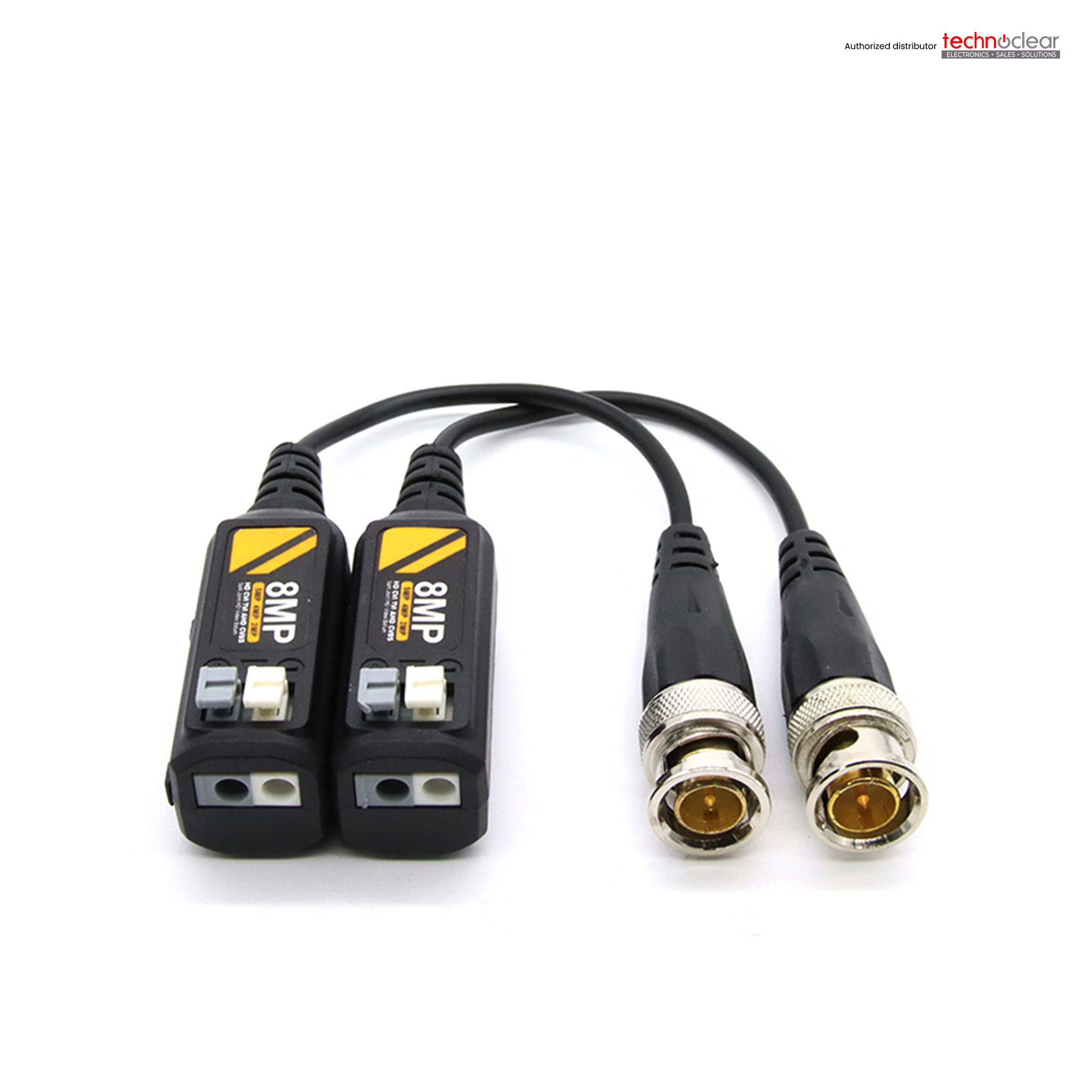 8MP SPLIT JOINT HD PASSIVE VIDEO BALUN 2KV SURGE PROTECTION (PER PAIR) BLACK COLOR