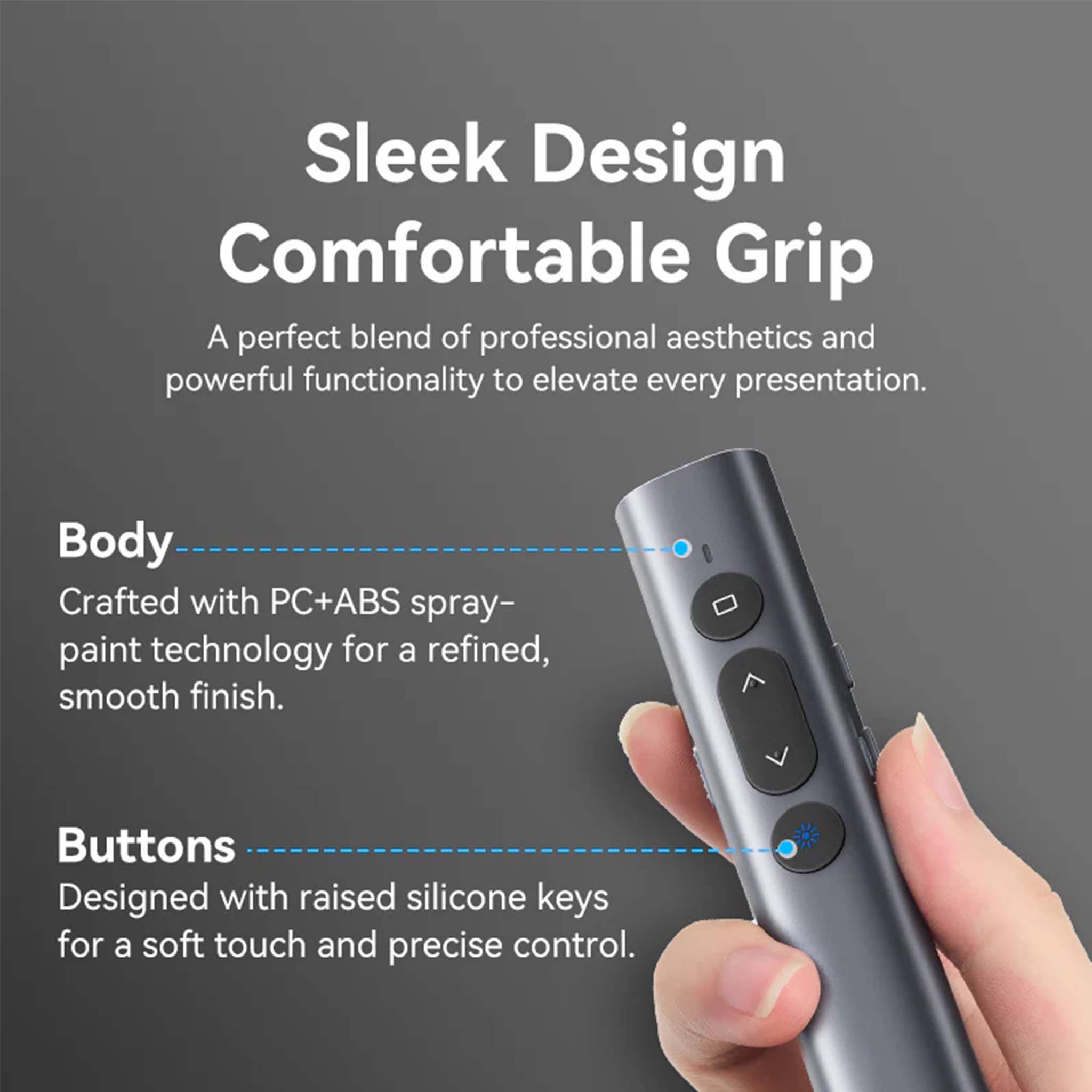 VENTION KQIH0 Wireless Power point Presentation Clicker with Red Laser pointer-Gray