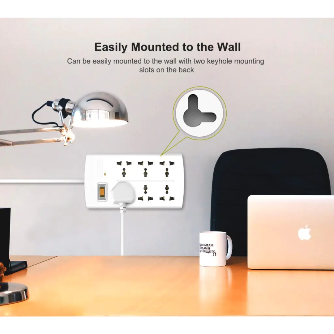 HUNTKEY SZM604-4 6 SOCKETS 2M POWER SURGE 375 JOULES